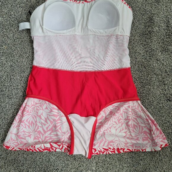 Kim Rogers Belk Women's Tummy Control Shape Support Swim Suit Medium Rose/White. - Picture 9 of 10